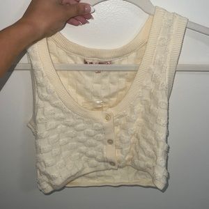 Checkered crop top button down